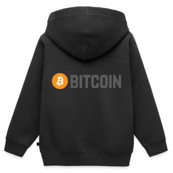 Bitcoin (Bitcoin) - Kinder Premium Organic Zip Hoodie - Schwarz - Hinten - AI Model Kid Male (0cm)
