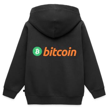 Bitcoin (Bitcoin) - Kinder Premium Organic Zip Hoodie - Schwarz - Hinten - AI Model Kid Male (0cm)