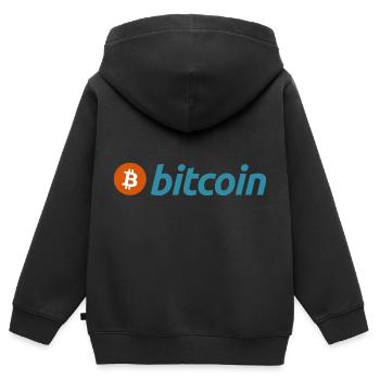 Bitcoin (Bitcoin) - Kinder Premium Organic Zip Hoodie - Schwarz - Hinten - AI Model Kid Male (0cm)