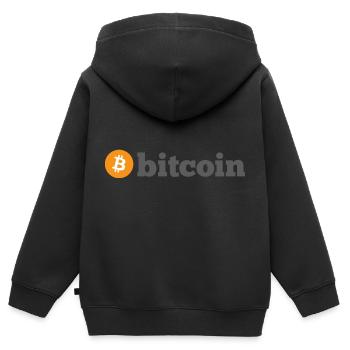Bitcoin (Bitcoin) - Kinder Premium Organic Zip Hoodie - Schwarz - Hinten - AI Model Kid Male (0cm)