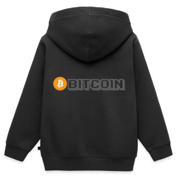 Bitcoin (Bitcoin) - Kinder Premium Organic Zip Hoodie - Schwarz - Hinten - AI Model Kid Male (0cm)