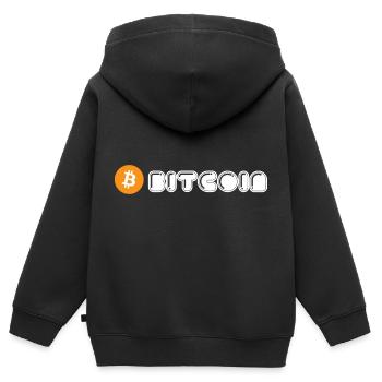 Bitcoin (Bitcoin) - Kinder Premium Organic Zip Hoodie - Schwarz - Hinten - AI Model Kid Male (0cm)