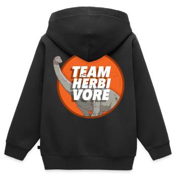 Vegan Veganer - Kinder Premium Organic Zip Hoodie - Schwarz - Hinten - AI Model Kid Male (0cm)
