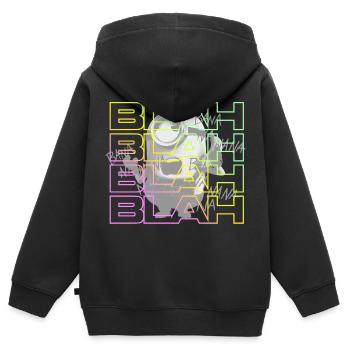 Minions Stuart Blah Blah Blah - Kids Premium Organic Zip-up Hoodie - black - Back - AI Model Kid Male (0cm)