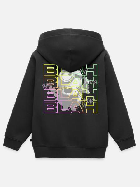Minions Stuart Blah Blah Blah - Kids Premium Organic Zip-up Hoodie - black