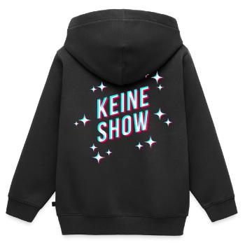 Keine Show - Tiktok Trend König Thomas - Kinder Premium Organic Zip Hoodie - Schwarz - Hinten - AI Model Kid Male (0cm)