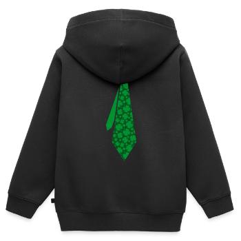 Cravate Kleblatt - Sweat Premium à capuche zippé enfant bio - noir - Dos - AI Model Kid Male (0cm)