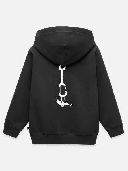 klettern bouldern felsklettern berge Bergsport - Kinder Premium Organic Zip Hoodie - Schwarz
