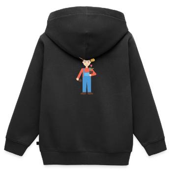 Gärtner - Kinder Premium Organic Zip Hoodie - Schwarz - Hinten - AI Model Kid Male (0cm)