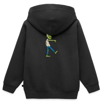 zombie - Kids Premium Organic Zip-up Hoodie - black - Back - AI Model Kid Male (0cm)