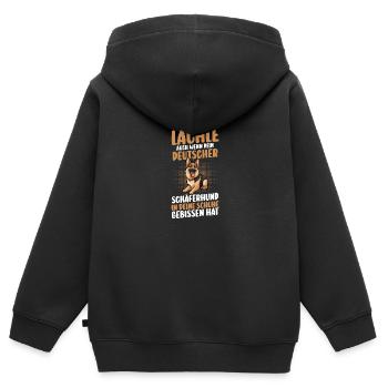 Hund Deutscher Schäferhund - Kinder Premium Organic Zip Hoodie - Schwarz - Hinten - AI Model Kid Male (0cm)