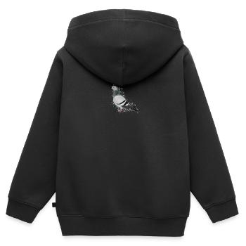 Oiseau pigeon Oiseau Observateur des oiseaux - Sweat Premium à capuche zippé enfant bio - noir - Dos - AI Model Kid Male (0cm)