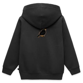 Amsel Vogel Vogelfreund Vogelbeobachter - Kinder Premium Organic Zip Hoodie - Schwarz - Hinten - AI Model Kid Male (0cm)