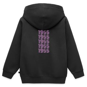 Célébrations 1955 - Sweat Premium à capuche zippé enfant bio - noir - Dos - AI Model Kid Male (0cm)