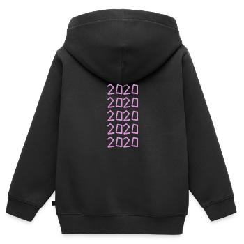 2020 - Kinder Premium Organic Zip Hoodie - Schwarz - Hinten - AI Model Kid Male (0cm)