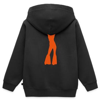 Jahr 70 Siebziger Jahre Peace Love Cool - Kinder Premium Organic Zip Hoodie - Schwarz - Hinten - AI Model Kid Male (0cm)