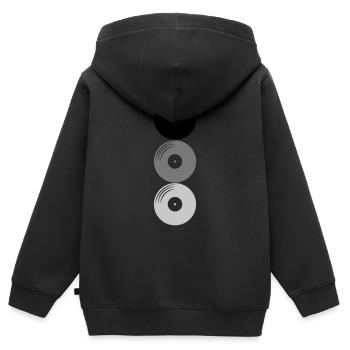 Platten 3 Vinyl - Kinder Premium Organic Zip Hoodie - Schwarz - Hinten - AI Model Kid Male (0cm)