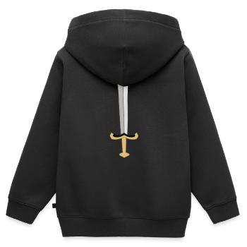 Épée - Sweat Premium à capuche zippé enfant bio - noir - Dos - AI Model Kid Male (0cm)