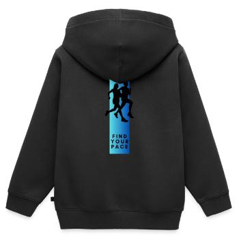 Trouve ton rythme - Sweat Premium à capuche zippé enfant bio - noir - Dos - AI Model Kid Male (0cm)
