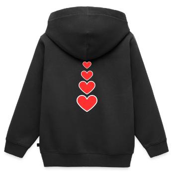 Rote Herzen - Kinder Premium Organic Zip Hoodie - Schwarz - Hinten - AI Model Kid Male (0cm)