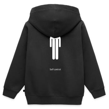 Maîtrise de soi - Sweat Premium à capuche zippé enfant bio - noir - Dos - AI Model Kid Male (0cm)