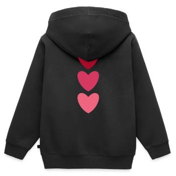 Herz Herz Herz - Kinder Premium Organic Zip Hoodie - Schwarz - Hinten - AI Model Kid Male (0cm)
