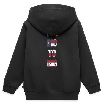 TOO BIG TO RIG 2024 - Kinder Premium Organic Zip Hoodie - Schwarz - Hinten - AI Model Kid Male (0cm)