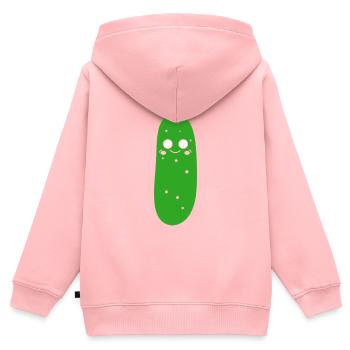 Gurke - Kinder Premium Organic Zip Hoodie - Rosa - Hinten - AI Model Kid Female (0cm)