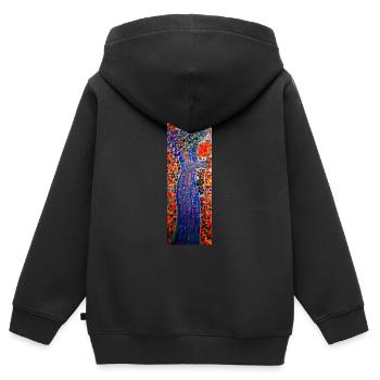 ÉLÉGANCE - Sweat Premium à capuche zippé enfant bio - noir - Dos - AI Model Kid Male (0cm)
