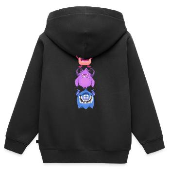 Monster - Kinder Premium Organic Zip Hoodie - Schwarz - Hinten - AI Model Kid Male (0cm)