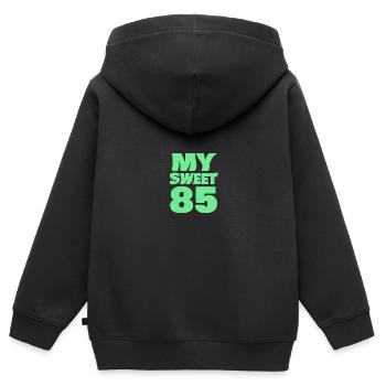 Doux 85 - Sweat Premium à capuche zippé enfant bio - noir - Dos - AI Model Kid Male (0cm)