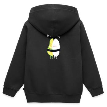 Life Is Better With You, Avocado Maki Love Couple - Kids Premium Organic Zip-up Hoodie - black - Back - AI Model Kid Male (0cm)
