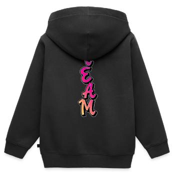 Équipe - Sweat Premium à capuche zippé enfant bio - noir - Dos - AI Model Kid Male (0cm)