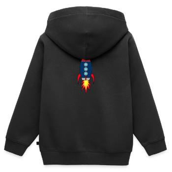Rocketman * Raketenstart - Kinder Premium Organic Zip Hoodie - Schwarz - Hinten - AI Model Kid Male (0cm)
