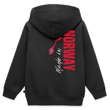 Made in Norway, I love Norway - Kids Premium Organic Zip-up Hoodie - black - Back - AI Model Kid Male (0cm)
