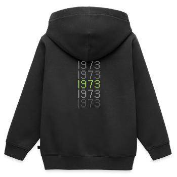 1973 - Sweat Premium à capuche zippé enfant bio - noir - Dos - AI Model Kid Male (0cm)
