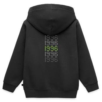 Style 1996 - Kinder Premium Organic Zip Hoodie - Schwarz - Hinten - AI Model Kid Male (0cm)