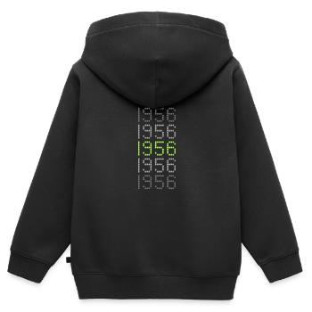 1956 - Sweat Premium à capuche zippé enfant bio - noir - Dos - AI Model Kid Male (0cm)