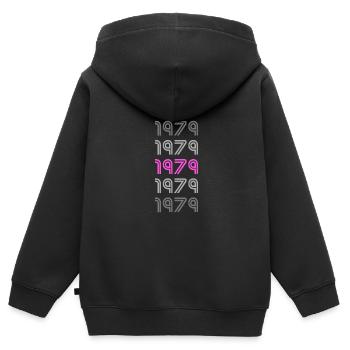 Style 1979 - Kinder Premium Organic Zip Hoodie - Schwarz - Hinten - AI Model Kid Male (0cm)