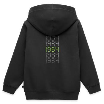 1964 - Sweat Premium à capuche zippé enfant bio - noir - Dos - AI Model Kid Male (0cm)