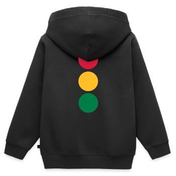 Ampel - Auto - Kinder Premium Organic Zip Hoodie - Schwarz - Hinten - AI Model Kid Male (0cm)