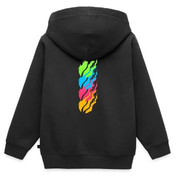Fire neon - Kids Premium Organic Zip-up Hoodie - black - Back - AI Model Kid Male (0cm)