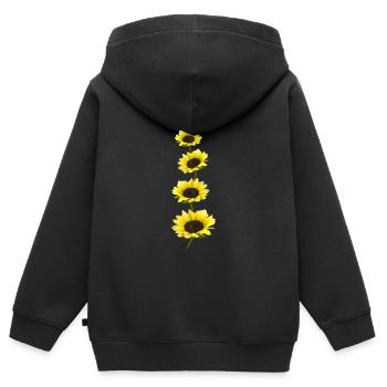 Sonnenblumen Girlande Blumenranke Blumen Ranke - Kinder Premium Organic Zip Hoodie - Schwarz - Hinten - AI Model Kid Male (0cm)
