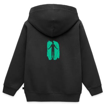 Fitness - Sport - Endurance - Entraînement - Sweat Premium à capuche zippé enfant bio - noir - Dos - AI Model Kid Male (0cm)