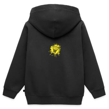 Federball - Kinder Premium Organic Zip Hoodie - Schwarz - Hinten - AI Model Kid Male (0cm)