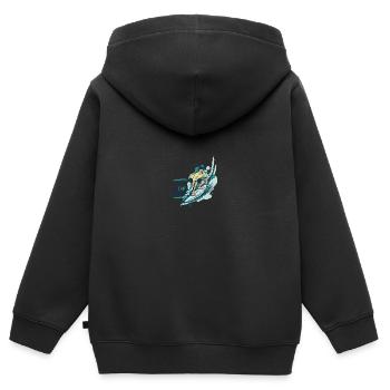Wassersport - Kinder Premium Organic Zip Hoodie - Schwarz - Hinten - AI Model Kid Male (0cm)