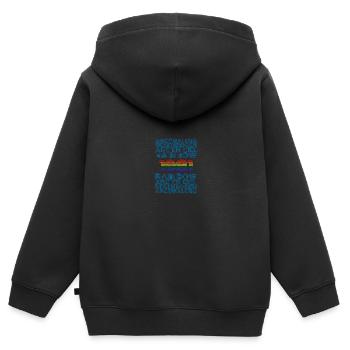 1981 - Kinder Premium Organic Zip Hoodie - Schwarz - Hinten - AI Model Kid Male (0cm)