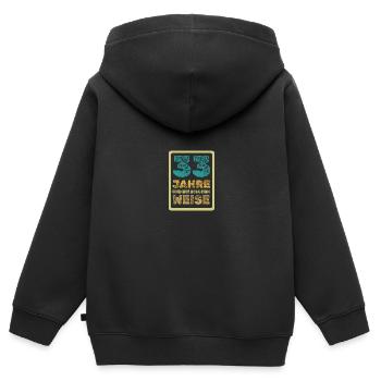 Âge 33 - Sweat Premium à capuche zippé enfant bio - noir - Dos - AI Model Kid Male (0cm)