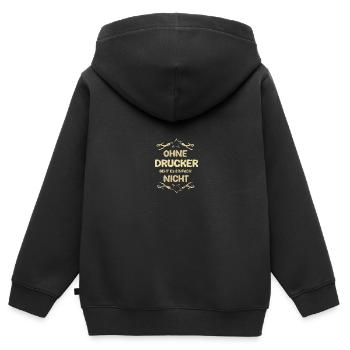 Gift for Printer - Kids Premium Organic Zip-up Hoodie - black - Back - AI Model Kid Male (0cm)