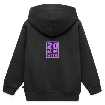 Âge 20 - Sweat Premium à capuche zippé enfant bio - noir - Dos - AI Model Kid Male (0cm)